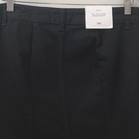 ZARA | The Sculpted Denim Skirt | Black - Picture 8 of 15